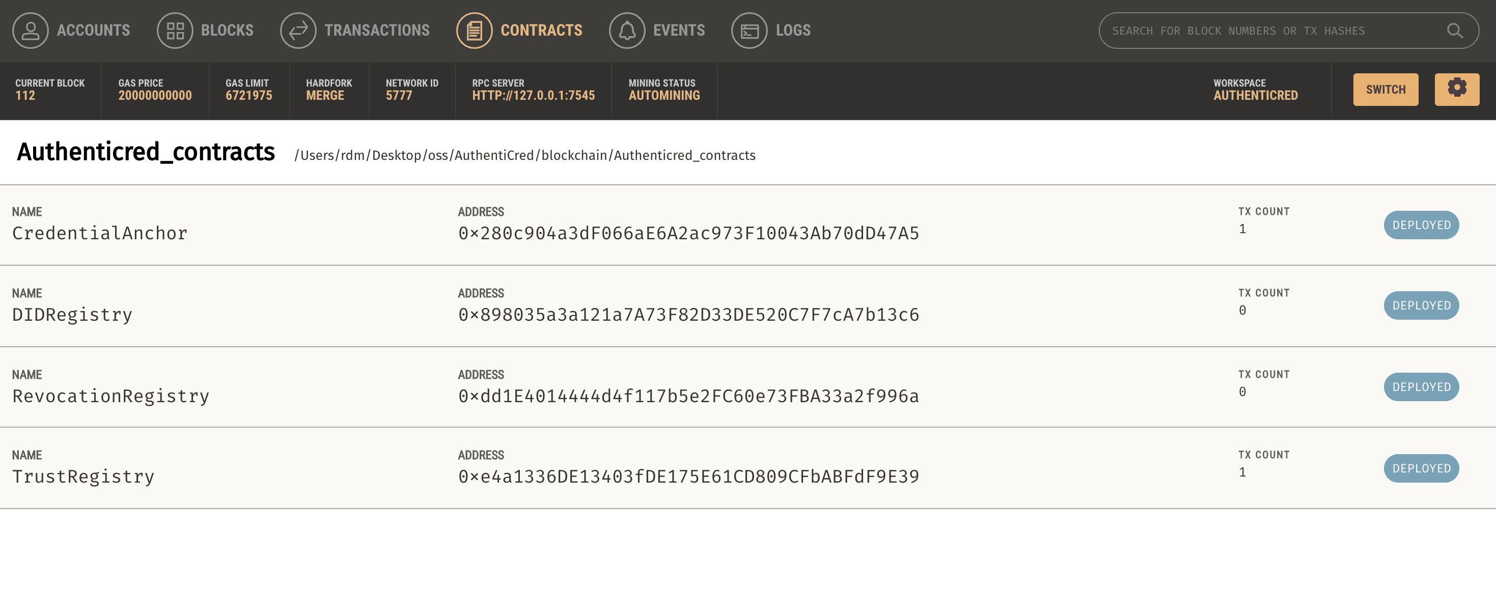 Smart Contract Management